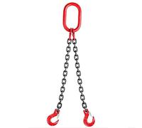 Eslingas de cadena resistentes para levantar, capacidad ajustable de 3 toneladas, aparejo de 2 vías con ganchos para grandes tareas de carga y avería