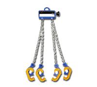 Eslingas de Carga Eslinga De Cadena Para Elevación, Elevador De Bidones Con Gancho De Aparejo, Herramienta De Elevación De Bidones(D-Load 2Ton/4400LBS-4leg)