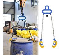 Eslingas de Carga Eslinga De Cadena Para Elevación, Elevador De Bidones Con Gancho De Aparejo, Herramienta De Elevación De Bidones(C-Load 1Ton/2200LBS-2leg)