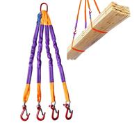 Eslingas de elevación con Ganchos, Eslinga Flexible de Cuatro Patas con Brida, Capacidad de 5000 kg, para elevación de Carga Pesada, Motores, grúas, polipastos, Camiones y Rescate(8m)