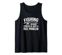 Eslogan divertido de Reel Problem Passion Hobby Fishing Camiseta sin Mangas