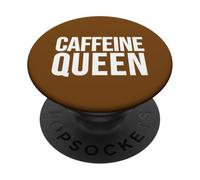 Eslogan Divertido para Amantes del café Caffeine Queen PopSockets PopGrip Adhesivo
