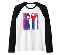 Eslovaquia Cuba Media Bandera Eslovaca Herencia Cubana Camiseta Manga Raglan
