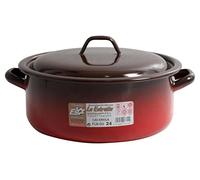 Esmaltaciones La Estrella Fuego - Cacerola esmaltada con Tapa, 24 cm, 4,3 L