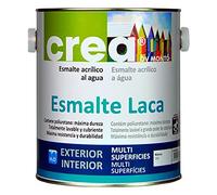 Esmalte Acrílico al Agua para Proteger y Decorar Soportes de Hierro, Madera, Yeso, PVC, Aluminio, DM, Galvanizados. Esmalte Laca Gama Crea (2,5L, Blanco Mate)