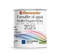 Esmalte al Agua Multi Superficie - Color Azul Luminoso - 250ml - Acabado Brillante - Sin Olor - Resistente a Golpes, Roces y Manchas - Antioxidante y de Rápido Secado - Duracolor