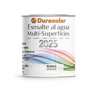 Esmalte al Agua Multi Superficie - Color Satinado Blanco - 2.5 Litros - Acabado Brillante - Sin Olor - Resistente a Golpes, Roces y Manchas - Antioxidante - Rápido Secado - Duracolor