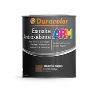 Esmalte Antioxidante ARM - Color Metal Efecto Forja Marrón Óxido - 4 Litros - Superficie Exterior e Interior - Acabado Brillante y de Rápido Secado - Excelente Dureza y Resistencia - Duracolor