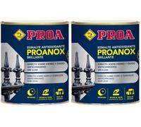 Esmalte antioxidante directo sobre óxido BRILLANTE. Gris Medio RAL 7042. 250 ML. Pintar sobre hierro y óxido sin necesidad de imprimación. PROANOX. (Paquete de 2)