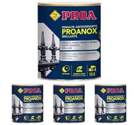 Esmalte antioxidante directo sobre óxido BRILLANTE. Gris Medio RAL 7042. 750 ML. Pintar sobre hierro y óxido sin necesidad de imprimación. PROANOX. (Paquete de 4)