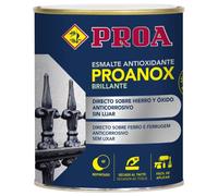 Esmalte antioxidante directo sobre óxido BRILLANTE. Negro RAL 9005. 750 ML. Pintar sobre hierro y óxido sin necesidad de imprimación. PROANOX.