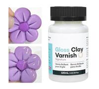 Esmalte de arcilla seca al aire, barniz brillante de 120 ml para arcilla polimérica y arcilla seca al aire, barniz de arcilla para secar al aire, esmalte de arcilla incolora impermeable con efecto
