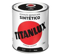 Esmalte de color Sintético (Negro, Mate, 750 ml, Base disolvente)