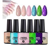 Esmalte De Gel Craquelado - Lámpara UV LED Base Y Top Gel Para Uñas Agrietadas,Kit De Manicura Multifuncional Y Portátil Para Viajes Exteriores Y Uso Diario