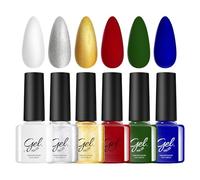 Esmalte de gel de Navidad - 6 colores de secado rápido, kit de esmalte de uñas de larga duración, para fiestas, viajes, bodas, spa, ceremonias, casa, salón