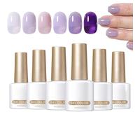 Esmalte de gel Jelly | 6 colores de esmalte de gel de secado con luz UV para niñas, para manicura para bodas y vacaciones