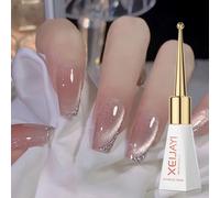 Esmalte de Gel magnético para uñas, barniz holográfico, Ojo de Gato rosa, cristal desnudo de seda, 1 unidad, 10ml Gentle Blue Cat Eye
