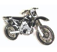 Esmalte de Metal Pin de Moto Cross Enduro juicios Rastro Verde carriles para Bicicleta Motocicleta (Negro)