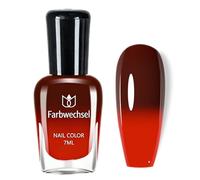 Esmalte de uñas a base de agua de larga duración, color rojo perlado, esmalte de uñas para diseño de uñas, no tóxico, con efecto de cambio de color