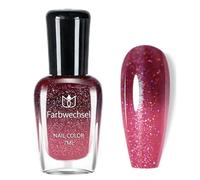 Esmalte de uñas a base de agua de larga duración de nácar, color rojo de larga duración, esmalte de uñas para bricolaje, con control de temperatura, con cambio de color, no UV, para decoración de uñas