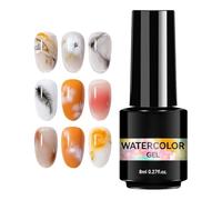 Esmalte De Uñas Con Acabado De Acuarela | 8 Ml Natural Y De Larga Duración,Gel De Uñas Con Acuarela Y Diseño De Flores | para Vacaciones Cumpleaños Bodas Navidad Halloween Salón Hogar