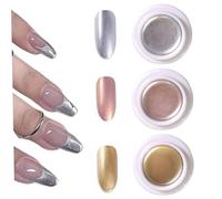 Esmalte de uñas cromado 3pcs esmalte de uñas magnético 3 gramos de esmalte de uñas metálico duradero polvo de clavos 3D gel de uñas 3d esmalte de gel cromado perfecto para el diseño de pintura de uñ