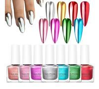 Esmalte de uñas de espejo - Ultra brillante Mirror - Color de uñas cromado fácil de aplicar | Barniz de brillo estilo salón de belleza, acabado reflectante para uñas, kit de belleza para Fra