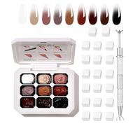Esmalte de uñas de gel degradado multicolor con 20 esponjas y 1 pinza de metal (forma de garra), técnica de esponja para uñas ombre, manicura francesa, diseño de uñas Dly (SET 1)
