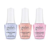 Esmalte de uñas de gel Soak-Off, protege y fortalece la estructura, gel de 15 ml x 3, transparente, color rosa translúcido