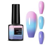 Esmalte de uñas de gel UV que cambia de color, 7,5 ml, cambio de temperatura con efecto brillante, color rosa y azul, cambio de color, esmalte de uñas Soak Off UV LED Nail Art para el hogar DIY Nail