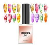 Esmalte De Uñas En Gel Floreciente Transparente, Adhesivo De Secado Rápido | Diseño Mármol Para Puntas De Dedo, Moderno Recubrimiento De Alto Brillo, Botella De 15 Ml, Decoración De Uñas Para Mamá