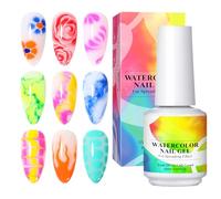 Esmalte de uñas en gel para arte - Acabado en flor floreciente LED UV transparente de 15 ml, solución de diseño de efectos de extensión profesional | Set de regalo de manicura portátil para novia, esp