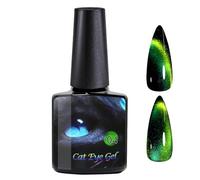 Esmalte de uñas en gel para ojos de gatito, acabado con purpurina magnética arcoíris de 8 ml, fórmula de brillo duradero, pigmento holográfico que cambia de color, efecto reflectante iridiscente