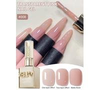 Esmalte de Uñas en Gel Transparente Rosa de 15 ml, Esmalte de Uñas en Gel de Larga Duración, Esmalte de Uñas en Gel LED/UV, para Salón de Uñas o Uso Doméstico, Regalos para Mujeres M002