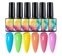 Esmalte De Uñas Gel 8ml 6 Unidades - Fluorescente Para Uñas Semitransparente | Secado Rápido Fluorescente Para Bodas Fiestas Reuniones Uso Diario Formal Casa Oficina