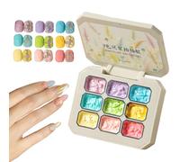 Esmalte De Uñas Gel Degradé Esmalte en Gel Sólido de 9 Colores con Esponja | Cuidado De Belleza Arcoíris Manicura Duradera Arte Para Salón
