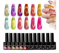 Esmalte De Uñas Gel,Serie De Gato Para Uñas - 12 Unidades de Suministros para Arte en y Manicura para Mujeres y Niñas, Viaje, Bodas, Fiestas, Salón Hogar