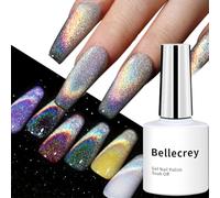 Esmalte de uñas holográfico arco iris ojo de gato esmalte de uñas de gel iridiscente sirena ojo de gato Soak Off UV LED lámpara DIY Nail Art en casa para mujeres