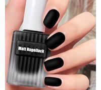 Esmalte de uñas mate, de secado rápido, de larga duración, color negro, sin lámpara UV, no tóxico, a base de agua, esmalte de uñas natural con fórmula vegana para mujeres y hombres, DIY (BLACK)