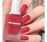 Esmalte de uñas mate, secado rápido, esmalte de uñas de larga duración, color rojo rosado, sin lámpara UV, no tóxico, a base de agua, esmalte de uñas natural con fórmula vegana para mujeres, manicura