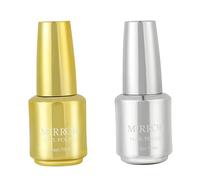 Esmalte de uñas metálico de 2pcs, esmalte de uñas metálico de 1.3x3.2 pulgadas, esmalte de uñas de oro de bricolaje de bricolaje, esmalte de uñas plateado fácil de usar, para salón de uñas o principi