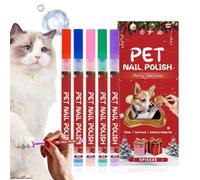 Esmalte De Uñas Para Gatos 5 Piezas para Navidad