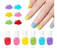 Esmalte De Uñas Para Niños,6 Piezas Manicura Con Esmalte Pelable A Base De Agua,Juego De De Uñas Para Niñas | Para Niñas Niños Fiesta Casa Salón Boda Viaje Citas Desplazamiento Principiantes