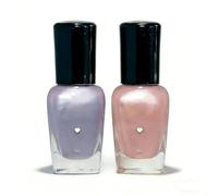 Esmalte de Uñas Secado Rapido 2 pezzi Esmalte Uñas Holographic Glitter Sequins EsmalteUñas Duradero y Libre de Sustancias Tóxicas Sin Lámpara UV para Mujeres Salón DIY Nail Art(7ML Viol Rosa)