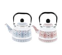 Esmalte - diseño retro vintage, dos puntos capacidad, revestimiento resistente al calor, olla de cocina en la estufa | Ideal para el hogar Cocina Dormitorio Apartamento Picnic Camping 's