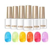Esmalte en gel de uñas - Manicura Cosmética de Larga Duración - Set de Gel Uñas Semitransparente Mujer | para hogar salón bodas reuniones playa viajes citas principiantes profesionales