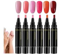 Esmalte en Gel en Pluma UV/LED 6 Colores, 6 Combinaciones, Sin Hema, para Manicura Casera y Profesional (A)