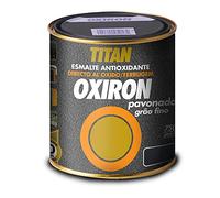ESMALTE METÁLICO ANTIOXIDANTE OXIRON LISO SATINADO NEGRO EFECTO FORJA 750ml TITAN 02J420434