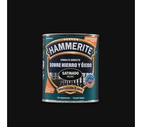 Hammerite Esmalte liso satinado, negro, 250 ml (Paquete de 1)
