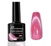 Esmalte Semipermanente Magnético Cat Eye 7,5ML Rosa, Esmalte de Uñas Efecto Ojo de Gato Holográfico con Imán, Gel Brillante para Nail Art DIY, Regalo para Mujer